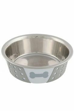 Miska nerez se silikon pláštěm 0,4l 14cm bílá/šedá TR