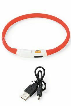 Obojek USB Visio Light LED nabíjecí 35cm červený KAR