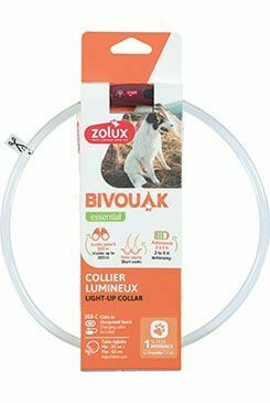 Obojek LED transparent BIVOUAK 30-60cm USB červená Zolux