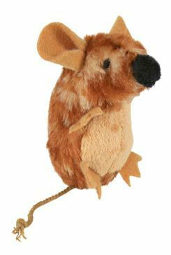 Hračka kočka Myš stojící plyšová s catnipem 8cm TR