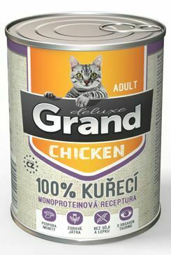GRAND konz. kočka deluxe 100% drůbeží 400g