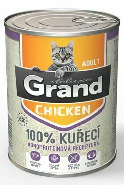 GRAND konz. kočka deluxe 100% drůbeží 400g