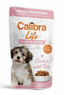 Calibra Dog Life kapsa Puppy&Junior Chicken 150g