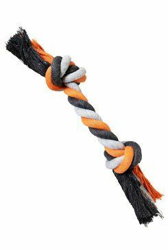 Hračka pes Uzel bavlněný 25cm/75g šedá/oranžová HipHop