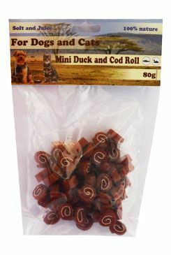 Pochoutka Rolka kachna s treskou mini 80g