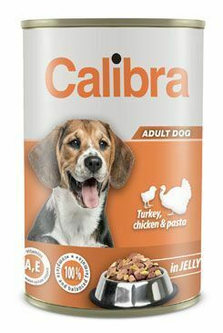 Calibra Dog  konz.krůtí+kuřecí+těst. v želé 1240g NEW