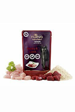 Nuevo kočka kapsa Senior Drůbeží a Jehněčí s rýží 85g
