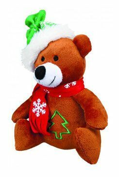Vánoční Hračka pes Medvěd se šálou plyš 20cm TR 1ks