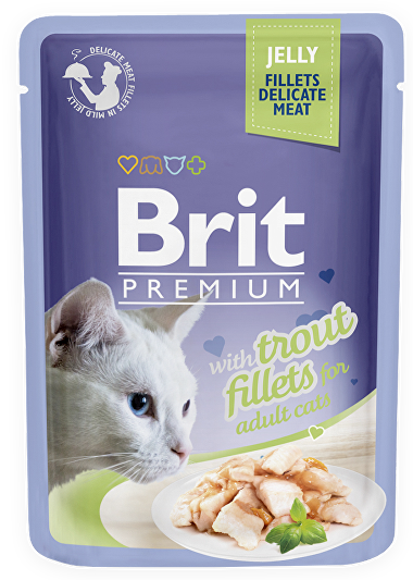 Brit Premium Cat D Fillets in Jelly with Trout 85g