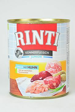 Rinti Dog Junior konzerva kuře 800g
