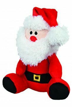 Vánoční hračka pes Santa se šálou plyš 20cm TR