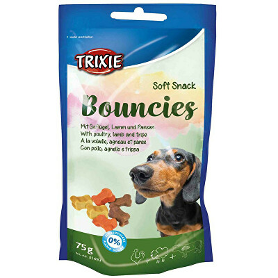 Trixie Soft Snack BOUNCIES mini kostičky kuřecí, jehněčí, dršťky 75 g