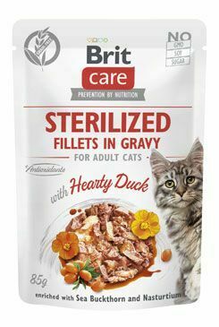 Brit Care Cat Fillets in Gravy Steril. Hearty Duck 85g