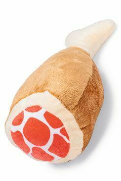 Hračka pes Kuřecí stehno pískací 22cm plyš KAR