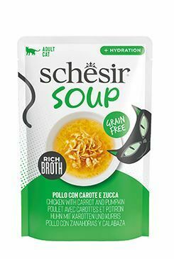 Schesir Cat kapsa Adult Soup kuře/mrkev/dýně 40g