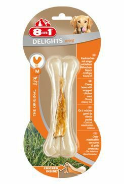 Pochoutka 8in1 Delights Chicken Bones Strong M 1ks