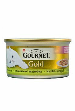 Gourmet Gold konz. kočka duš.králík a játra 85g