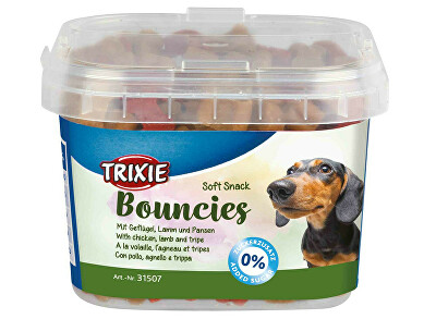 Trixie Soft Snack BOUNCIES mini kostičky kuřecí, jehněčí, dršťky 140 g