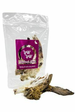 Raw Raw pochoutka Natural Chew Králičí uši s chlupy 60g