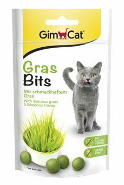 Gimcat GRAS BITS tabletky s kočičí trávou 40g