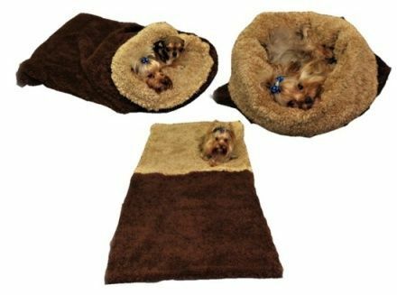 Spací pytel 3v1 de luxe pes,kočka č. 2 tm.hnědá/oříšk.