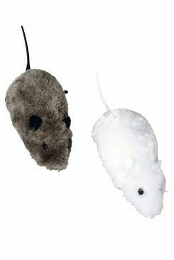 Hračka kočka Myš kožešinová natahovací 10cm KAR