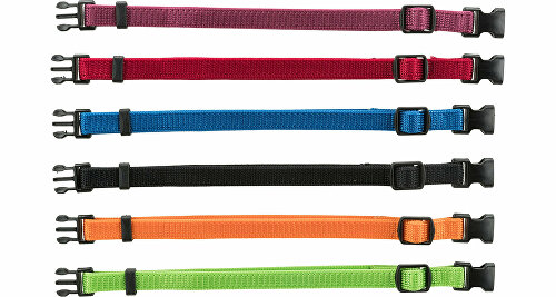 Obojek nylon pro štěňata rozliš.červ.-černá M-L 6ks TR