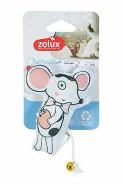 Hračka kočka CHATOUILLE Myška s jahodou Zolux