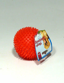 Hračka pes Koule ježatá vinyl 10cm mix barev TR