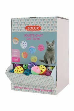 Hračka kočka Display zvonící míčky 204ks Zolux