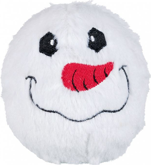 Vánoční hračka Míčky sněhové plyš se zvukem 10cm TR