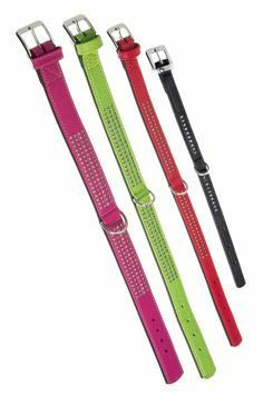 Obojek Vintage s drahokami 45cm/2,4cm červený