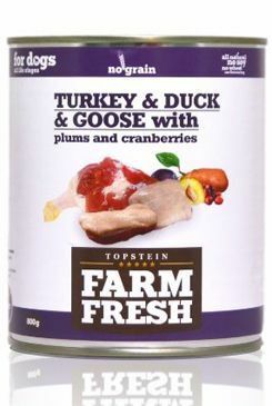 Farm Fresh Dog Turkey&Duck&Goose+Plums konzerva 800g