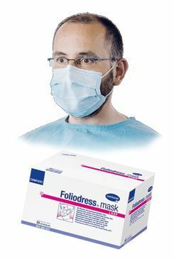 Ústenka jednoráz.Foliodress modrá 50ks pružné pásky