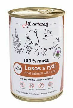 All Animals DOG konz. Losos mletý s rýží 400g