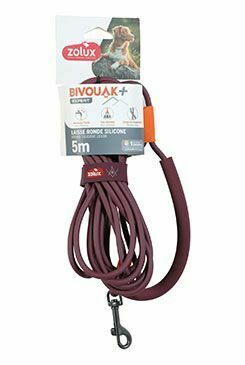 Vodítko pes BIVOUAK kulaté,silik.6mm/5m červená Zolux