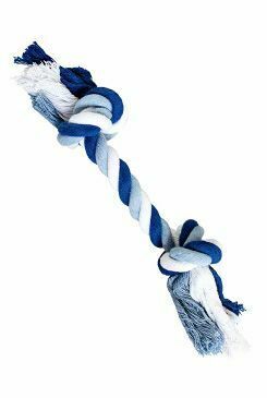 Hračka pes Uzel bavlněný 20cm/55g modrá/bílá HipHop