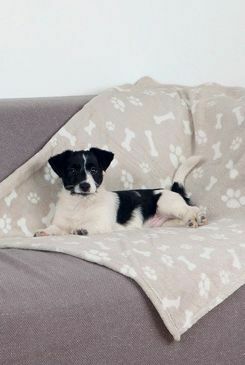 Deka pro psy KENNY bílé kosti,tlapky 100x150cm béžová TR