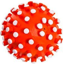 Hračka pes Míč bodlinka pískací 9cm latex KAR