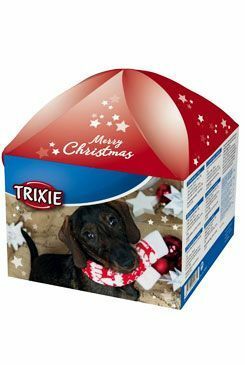 Vánoční dárková krabice pro psy červená TR