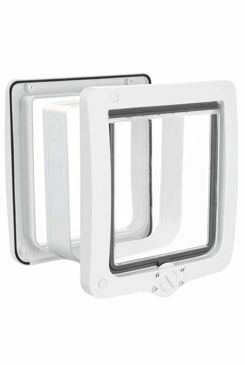 Dvířka kočka XL plast 4P s tunelem 24x28cm bílá TR