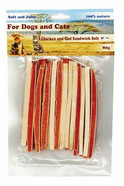 Pochoutka Sandwich kuře s treskou měkký 80g