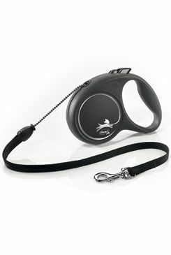 Vodítko FLEXI Black Design M lanko 5m/20kg stříbrná