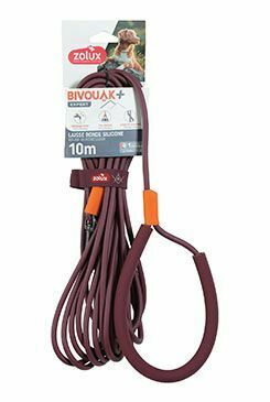 Vodítko pes BIVOUAK kulaté,silik.6mm/10m červená Zolux