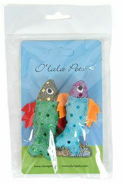 Hračka s šantou kočka Ryba s třpytkami 7cm barev.mix 2ks