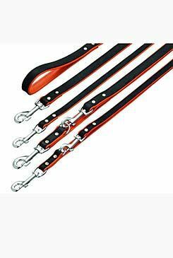 Vodítko kožené RODEO T.nýt. černé/cogn. 200/16 KAR