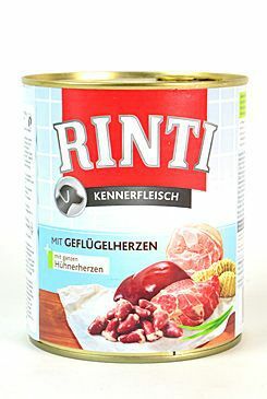 Rinti Dog konzerva drůbeží srdíčka 800g