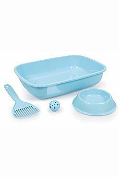 WC kočka Welcome kitten set šedomodrý