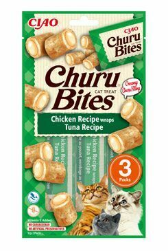Churu Cat Bites Chicken wraps Tuna Recipe 3x10g