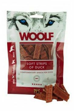 WOOLF pochoutka Soft Strips of Duck 100g